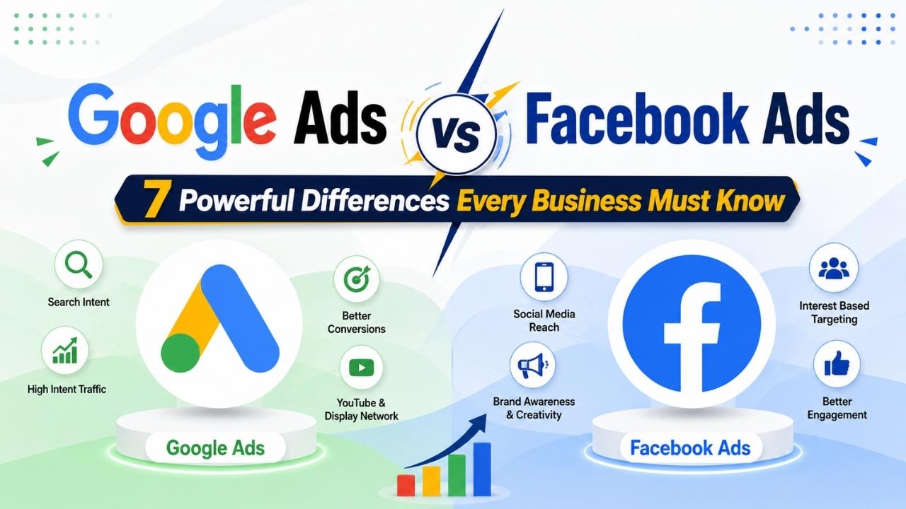 Google Ads vs Facebook Ads – 7 Powerful Differences Every Business Must Know